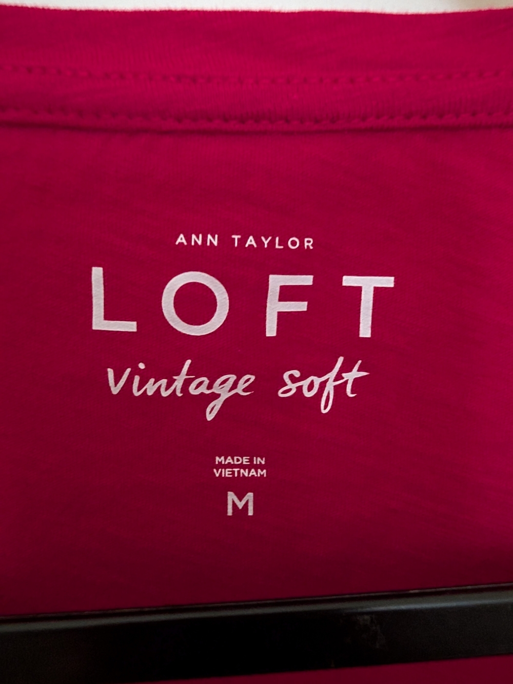 LOFT Short Sleeve Crewneck Top - Berry Red - Picture 2 of 7